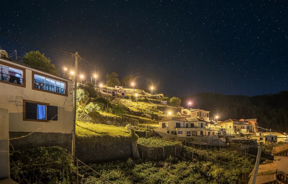 Starry night sky over Madeira with the Milky Way visible